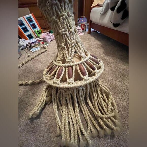 70s macrame ceramic tulip lamp - Picture 4 of 12